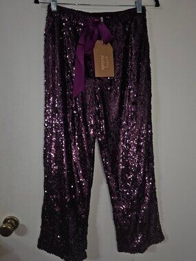 Listicle Purple Sequin Pants - Size S - New with Tags